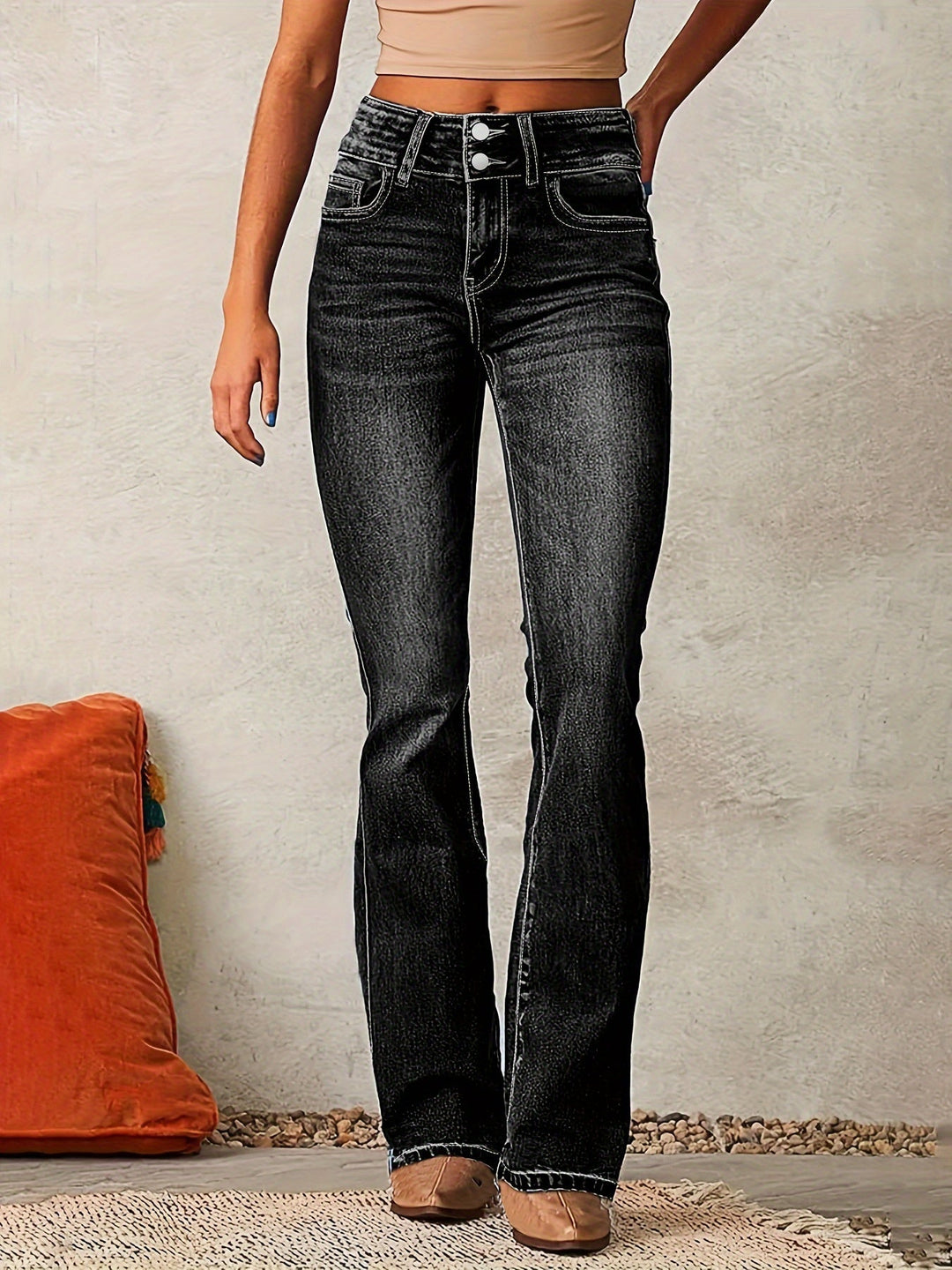 Ariane | Jean évasé taille haute stretch