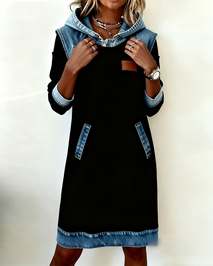 Maelis | Robe casual à détails denim
