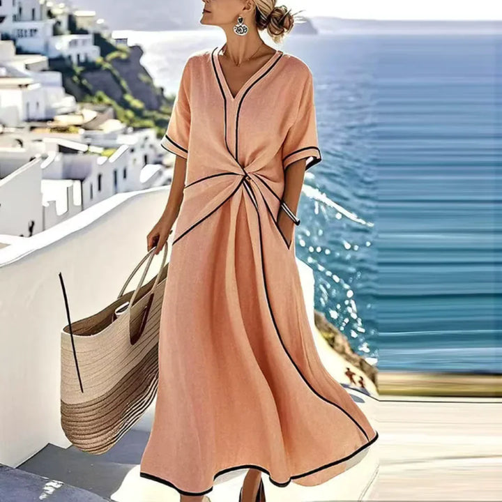 Claire | Robe longue élégante à col V