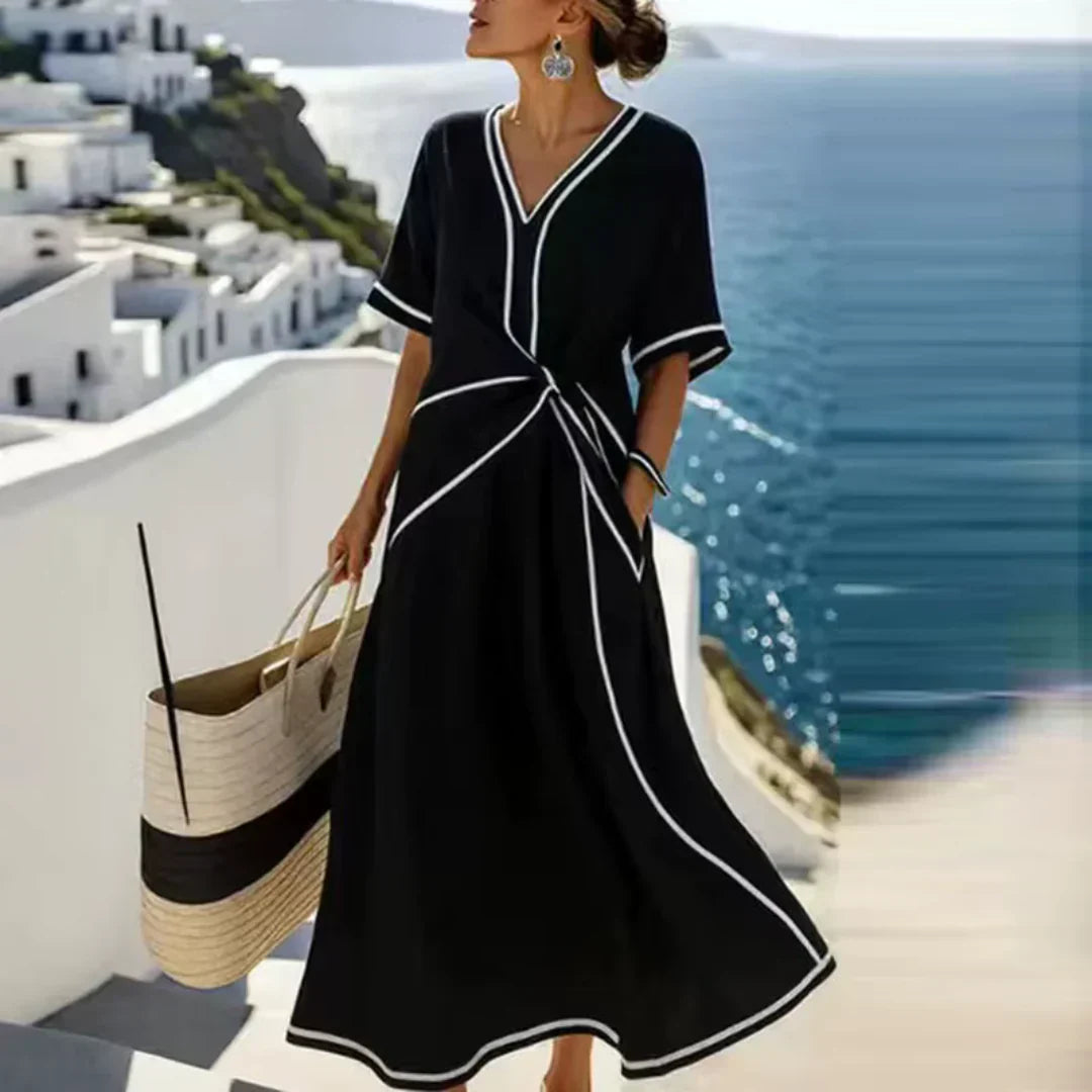 Claire | Robe longue élégante à col V