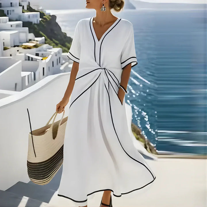 Claire | Robe longue élégante à col V