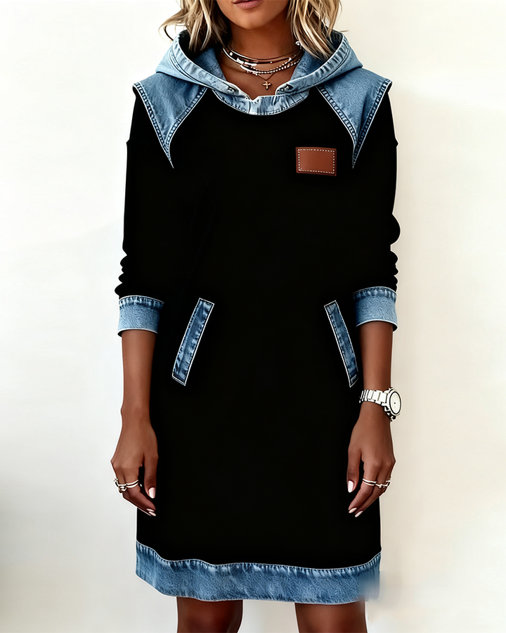 Maelis | Robe casual à détails denim