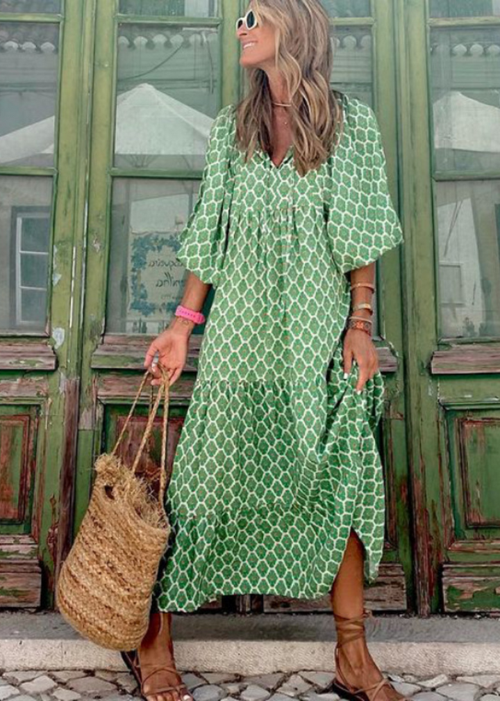 Marisol | Robe longue légère à imprimé ludique