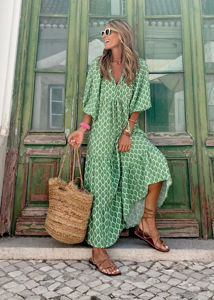 Marisol | Robe longue légère à imprimé ludique