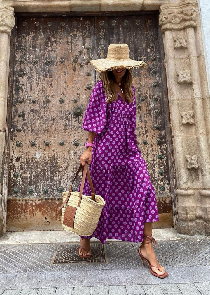 Marisol | Robe longue légère à imprimé ludique