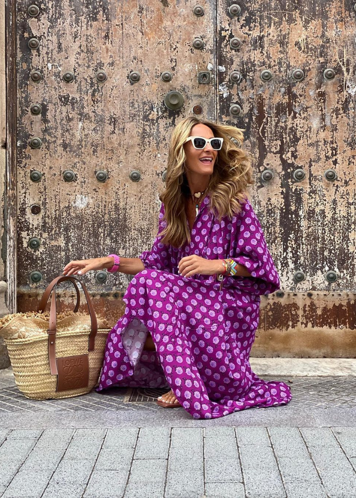 Marisol | Robe longue légère à imprimé ludique
