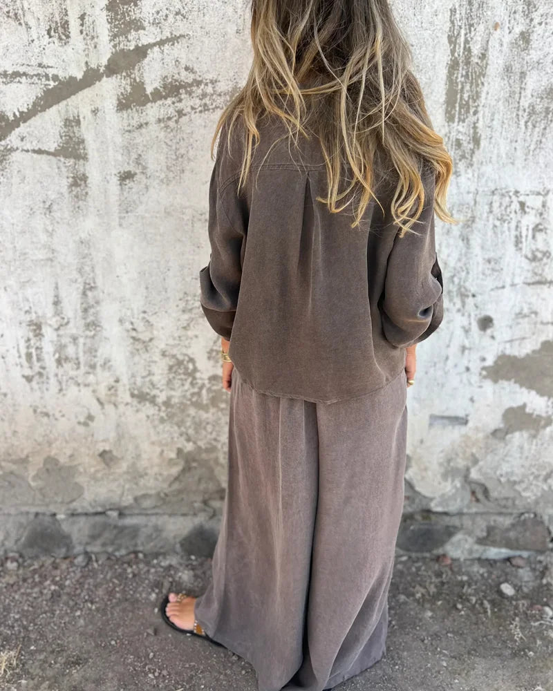 Noura | Ensemble décontracté en lin avec pantalon large
