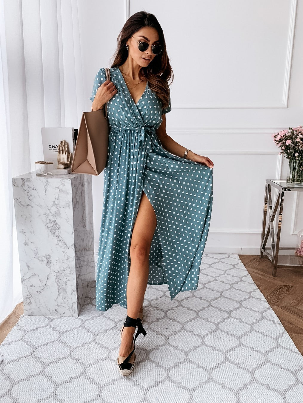 Sienne | Robe portefeuille à pois