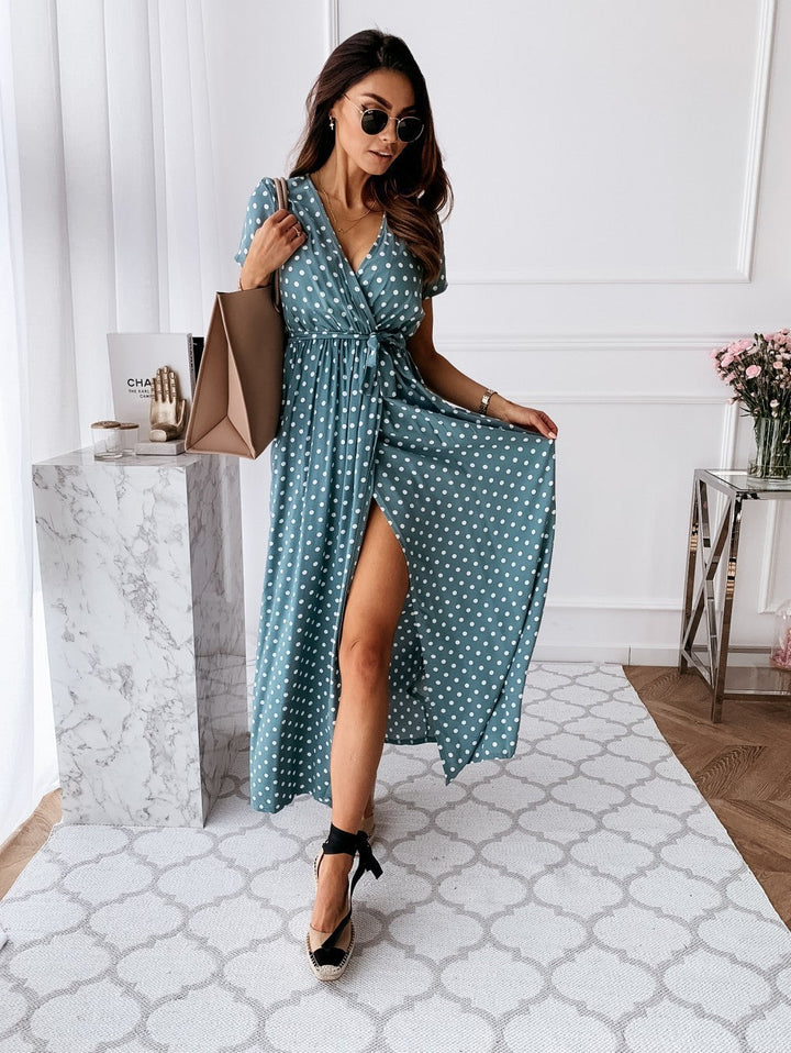 Sienne | Robe portefeuille à pois