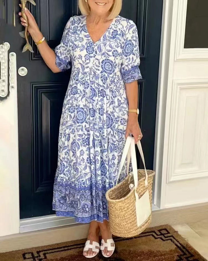 Estelle | Robe midi légère à imprimé fleuri