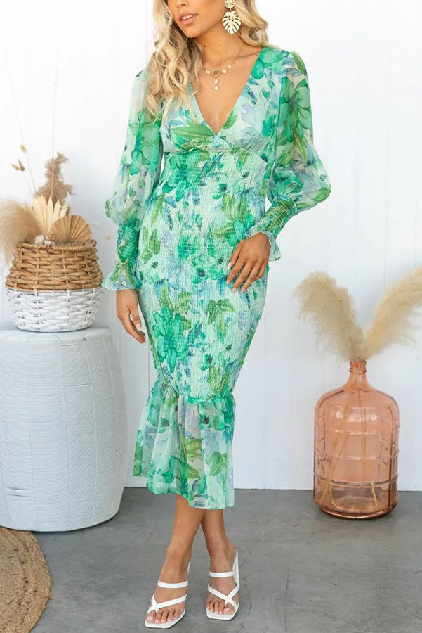 Naïa | Robe midi à imprimé fleuri
