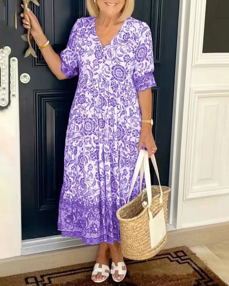 Estelle | Robe midi légère à imprimé fleuri