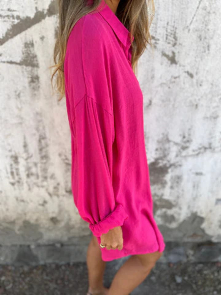 Niva | Ensemble décontracté en lin avec blouse longue et short relax