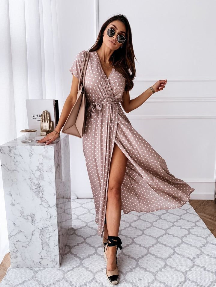 Sienne | Robe portefeuille à pois