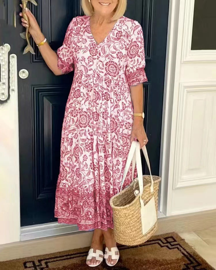 Estelle | Robe midi légère à imprimé fleuri