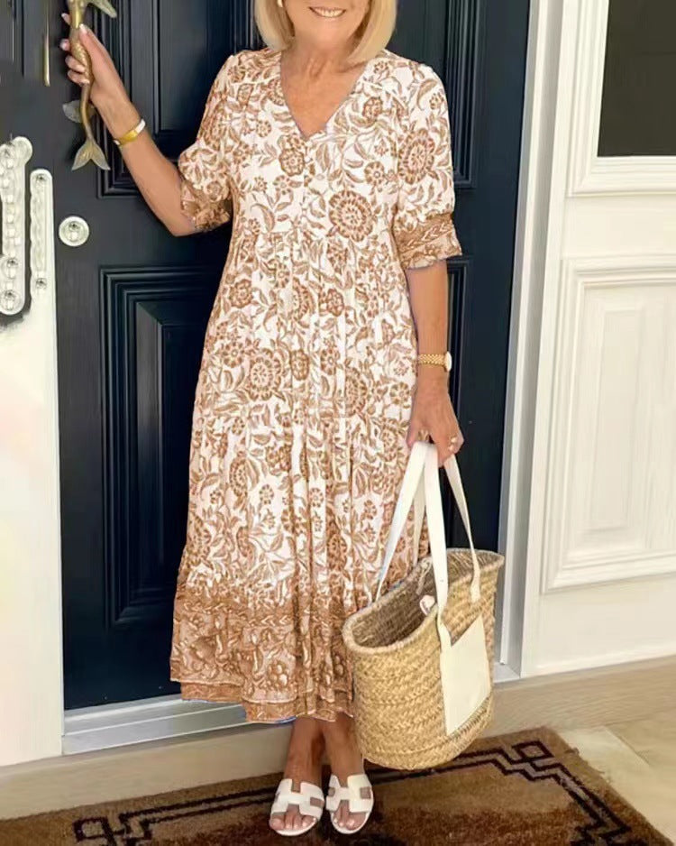 Estelle | Robe midi légère à imprimé fleuri