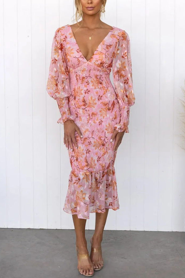 Naïa | Robe midi à imprimé fleuri