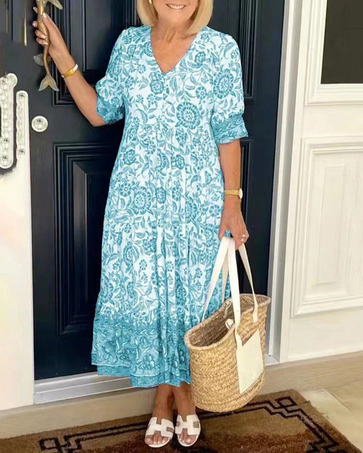 Estelle | Robe midi légère à imprimé fleuri