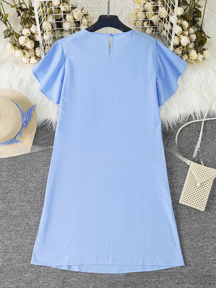 Cécile | Robe midi estivale en lin avec détails volants