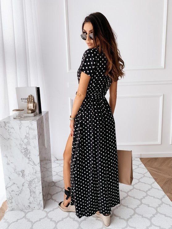 Sienne | Robe portefeuille à pois