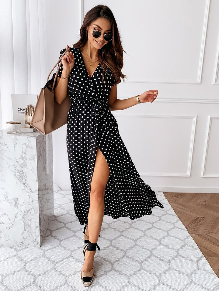 Sienne | Robe portefeuille à pois