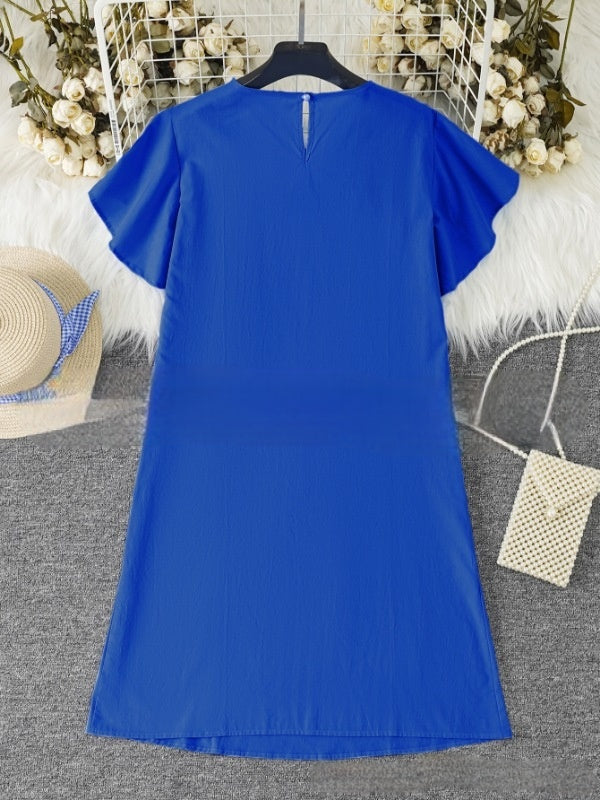 Cécile | Robe midi estivale en lin avec détails volants