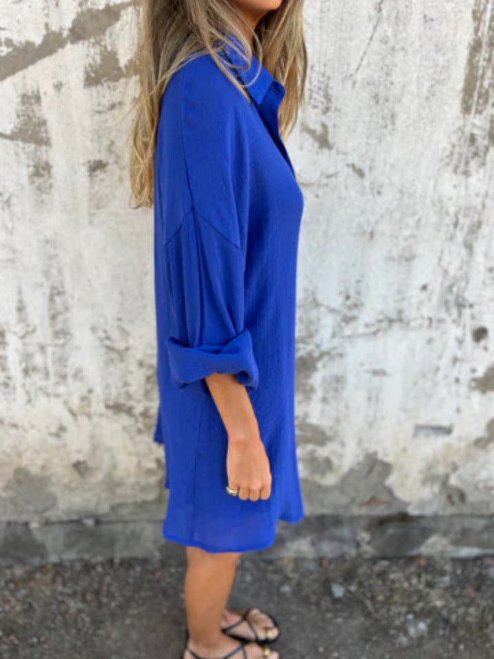 Niva | Ensemble décontracté en lin avec blouse longue et short relax
