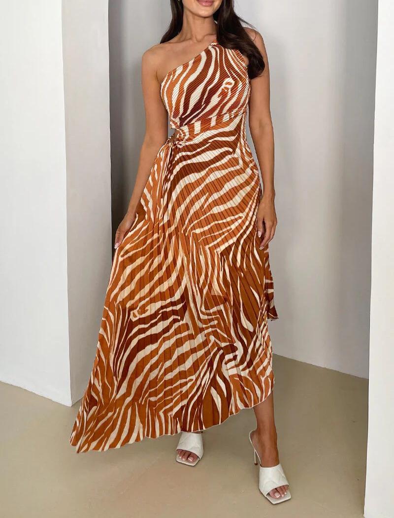 Amira | Robe longue asymétrique à imprimé