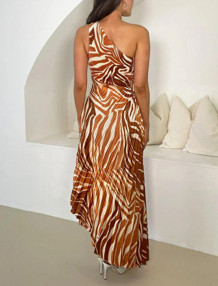 Amira | Robe longue asymétrique à imprimé