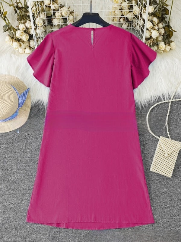 Cécile | Robe midi estivale en lin avec détails volants