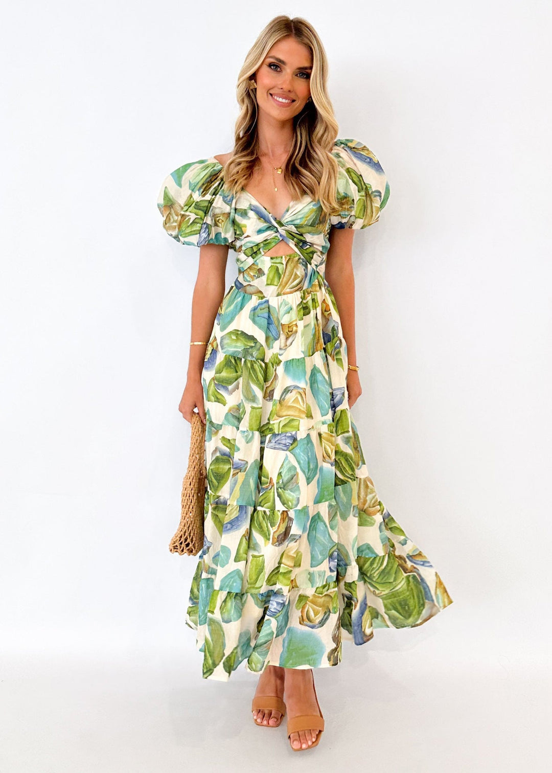 Isla | Robe longue à imprimé avec découpe à la taille