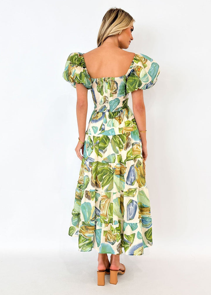 Isla | Robe longue à imprimé avec découpe à la taille
