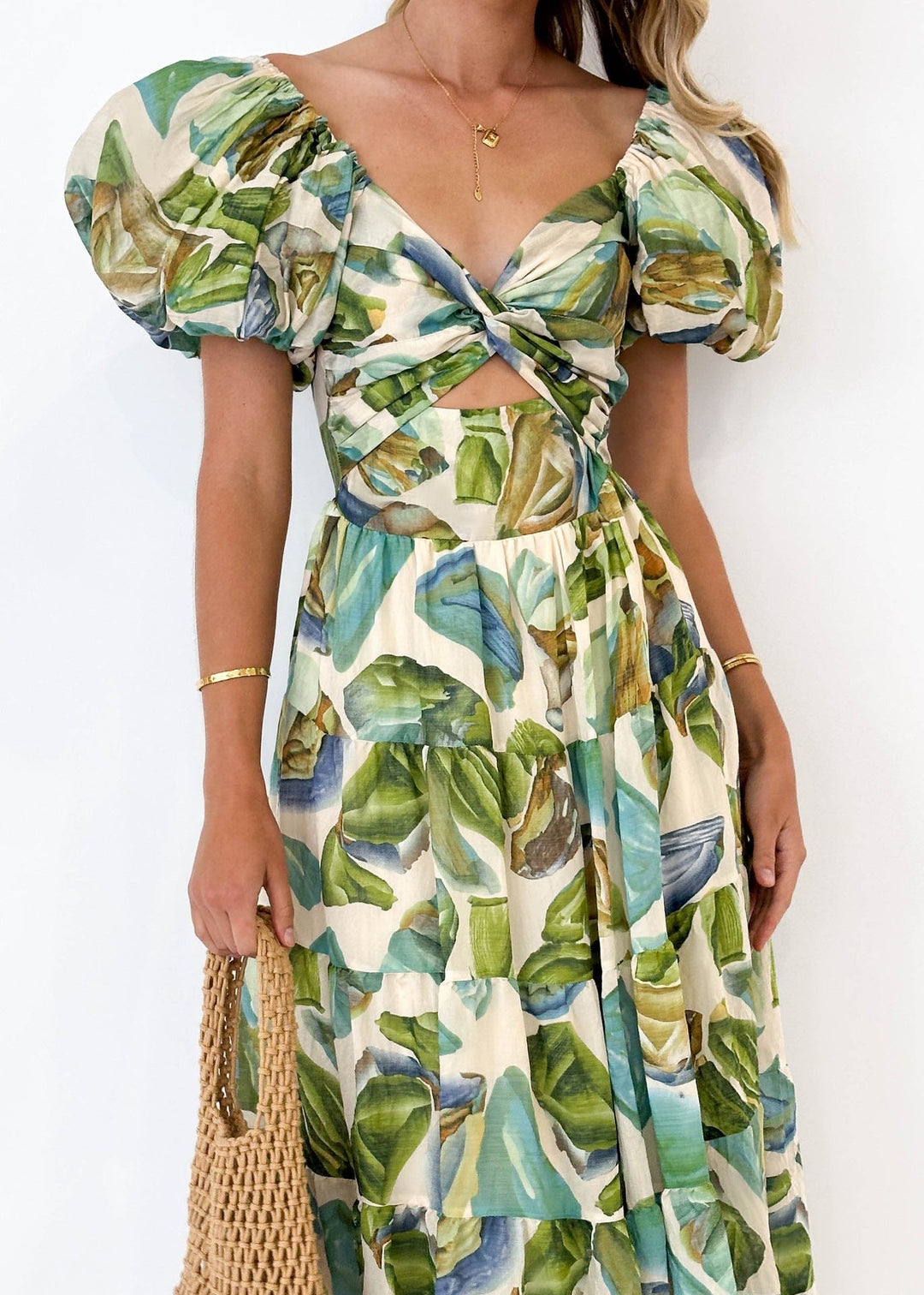 Isla | Robe longue à imprimé avec découpe à la taille