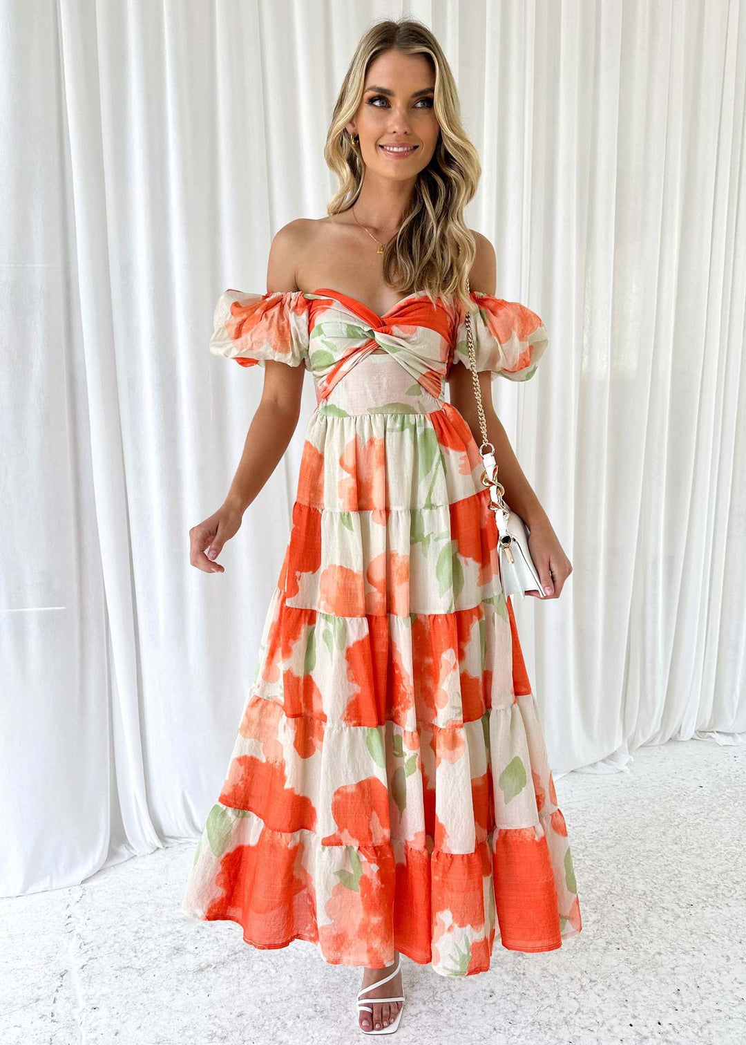 Isla | Robe longue à imprimé avec découpe à la taille