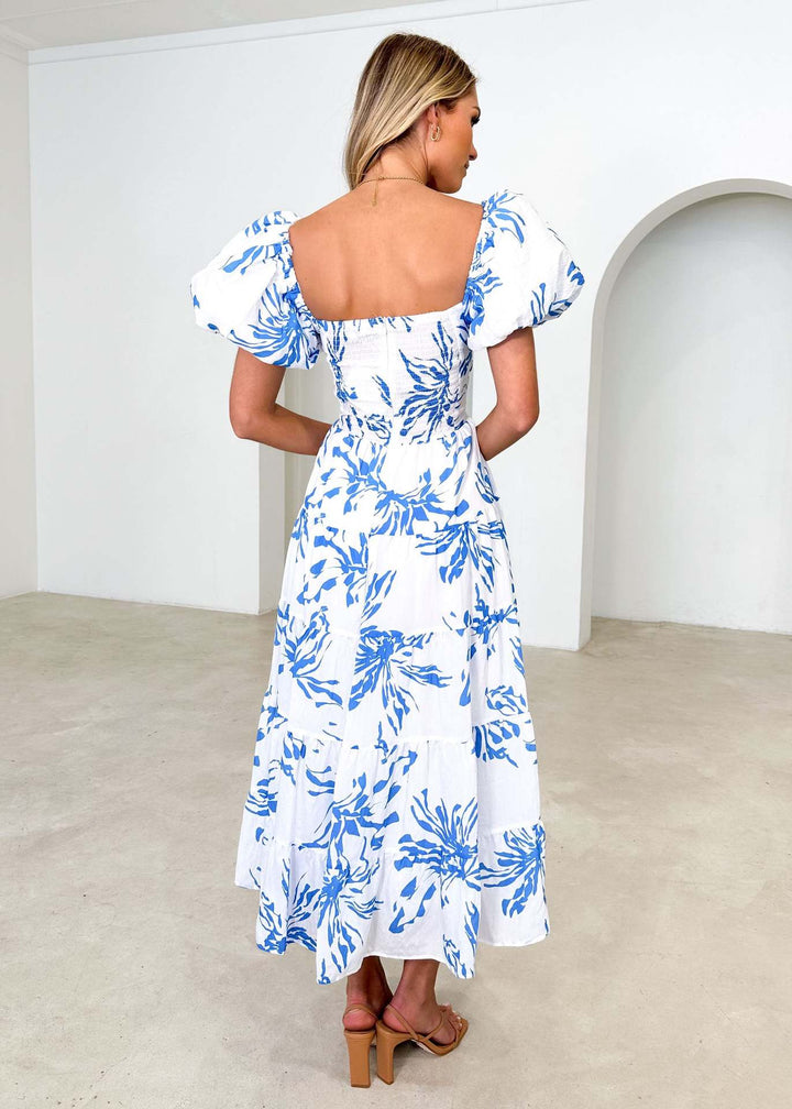 Isla | Robe longue à imprimé avec découpe à la taille