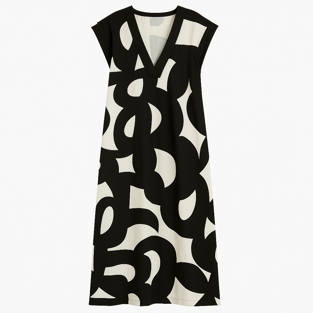 Valérie | Robe à col en V coupé évasée