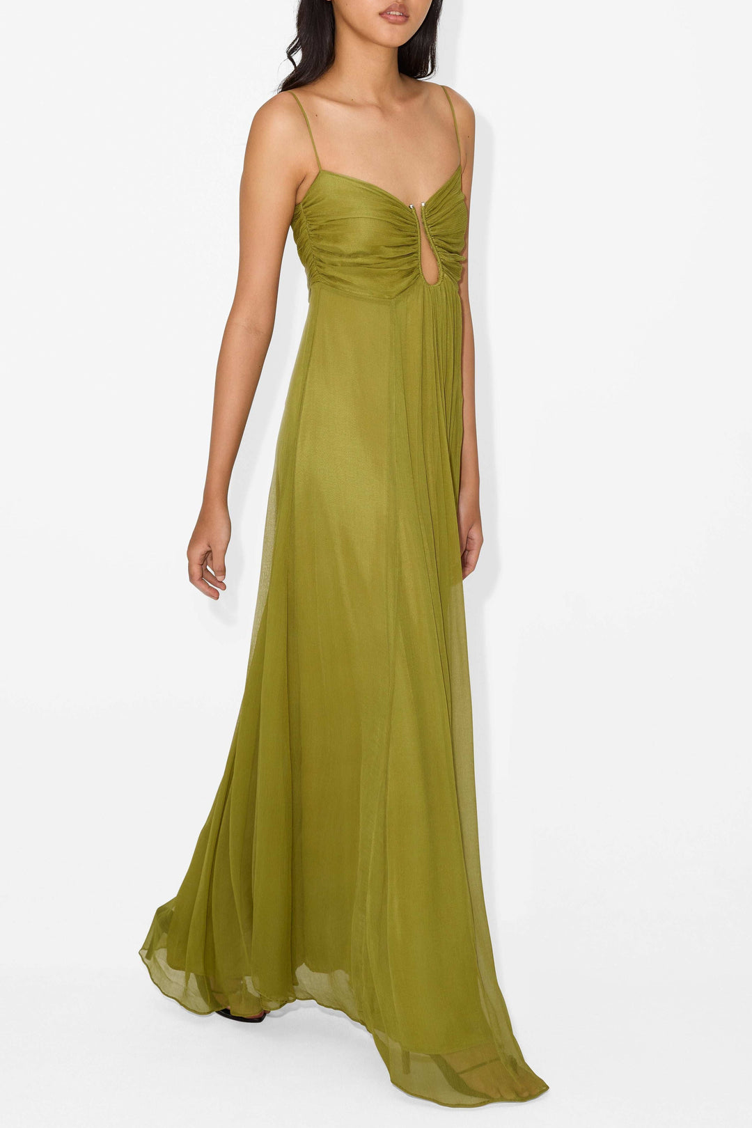 Aline | Robe longue féminine avec détail ouvert sur le devant