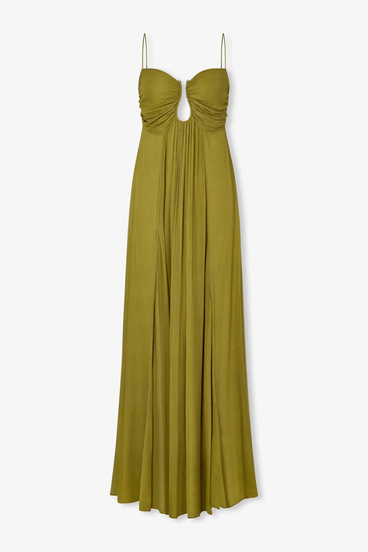 Aline | Robe longue féminine avec détail ouvert sur le devant