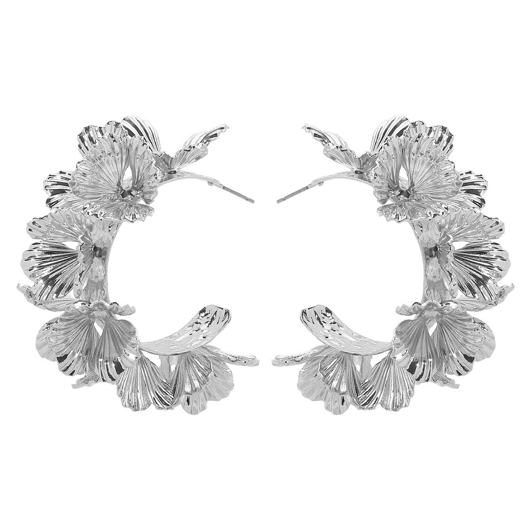 Dara | Boucles d'oreilles en C motif floral