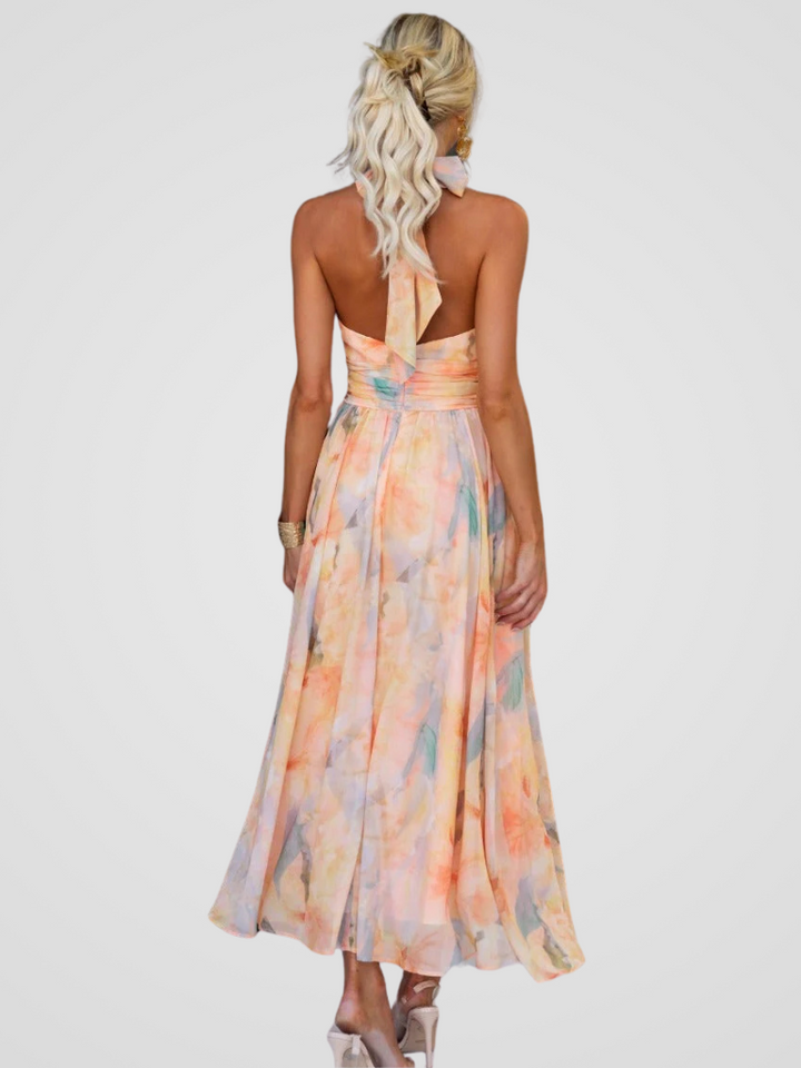 Solène | Robe d'été dos nu aux couleurs raffinées