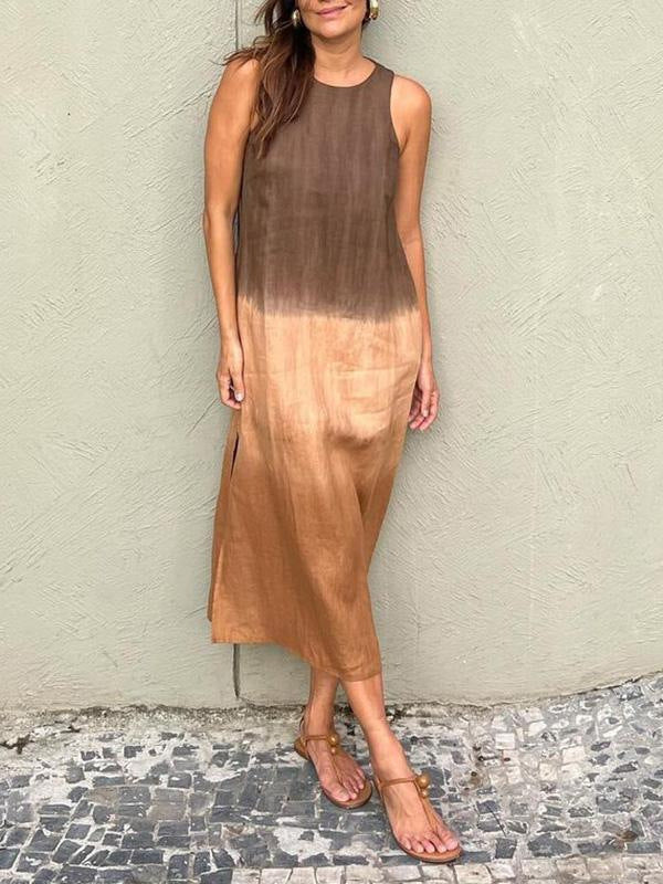 Maribel | Robe longue sans manches à effet ombré