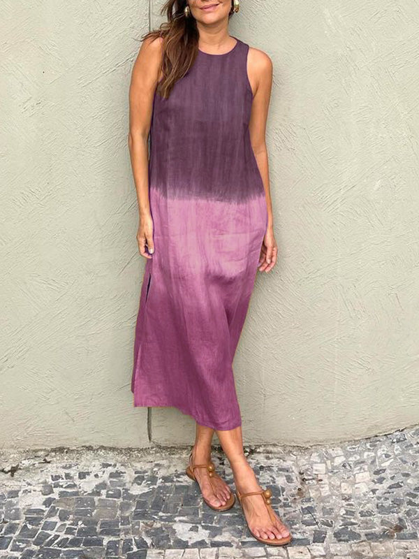 Maribel | Robe longue sans manches à effet ombré