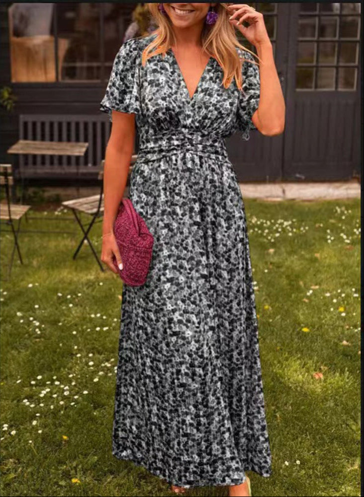 Sandra | Robe longue élégante à col en V