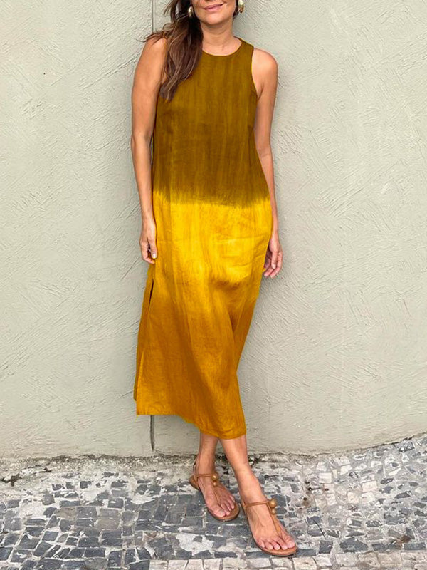 Maribel | Robe longue sans manches à effet ombré
