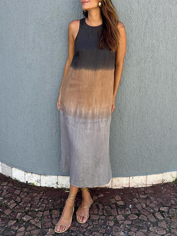 Maribel | Robe longue sans manches à effet ombré