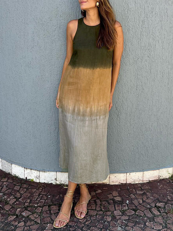 Maribel | Robe longue sans manches à effet ombré