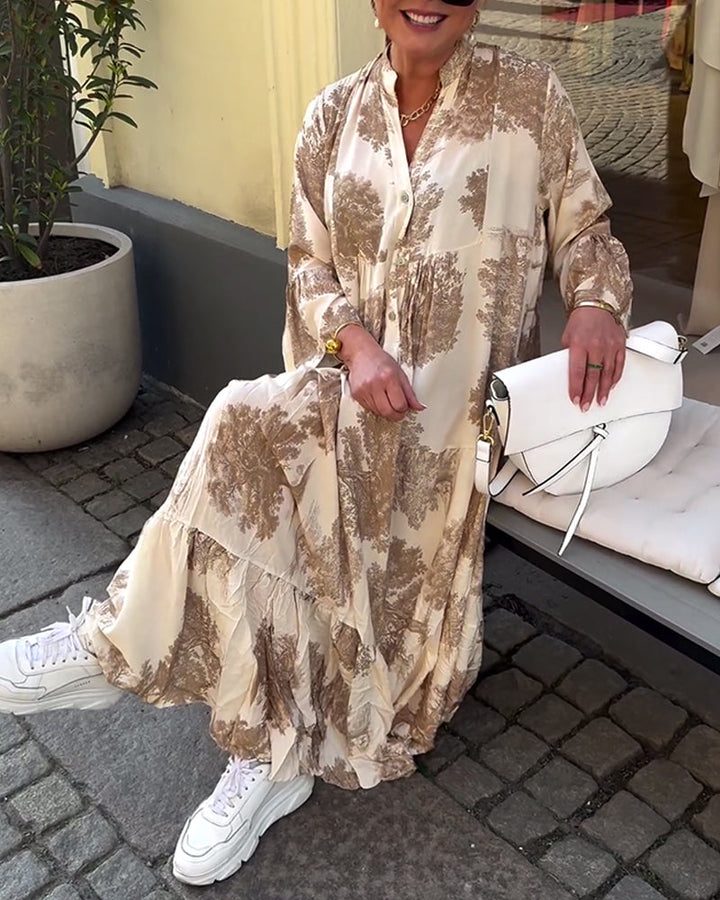 Francesca | Robe longue fluide à imprimé Statement