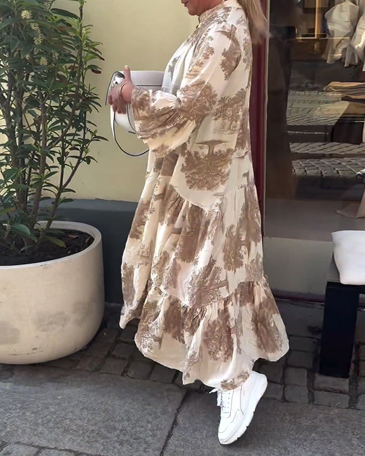 Francesca | Robe longue fluide à imprimé Statement