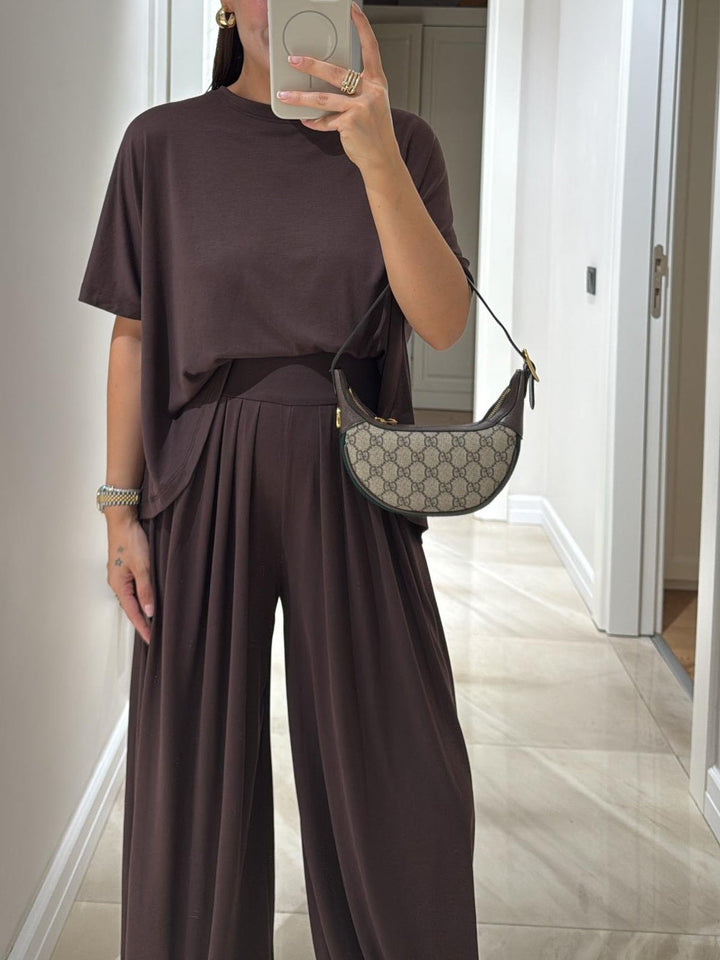 Sophie | Ensemble loungewear avec pantalon plissé et haut confortable