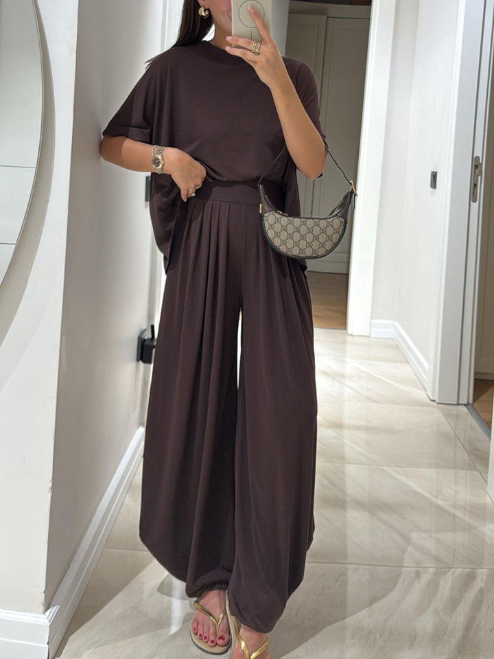 Sophie | Ensemble loungewear avec pantalon plissé et haut confortable